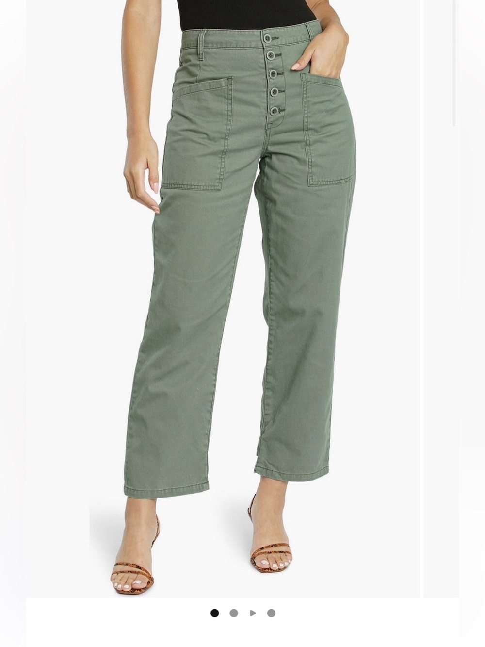 Pistola Tammy High Waist Trousers In Olive Green Women’s Size 31